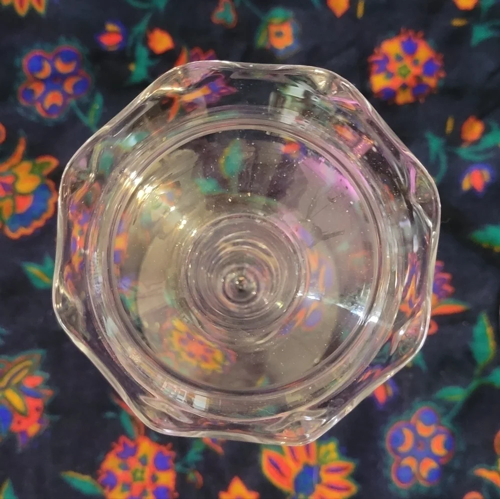 2 Blown Glass Princess‎ House Heritage Violet Candlestick Candle Holder Wavy Rim
